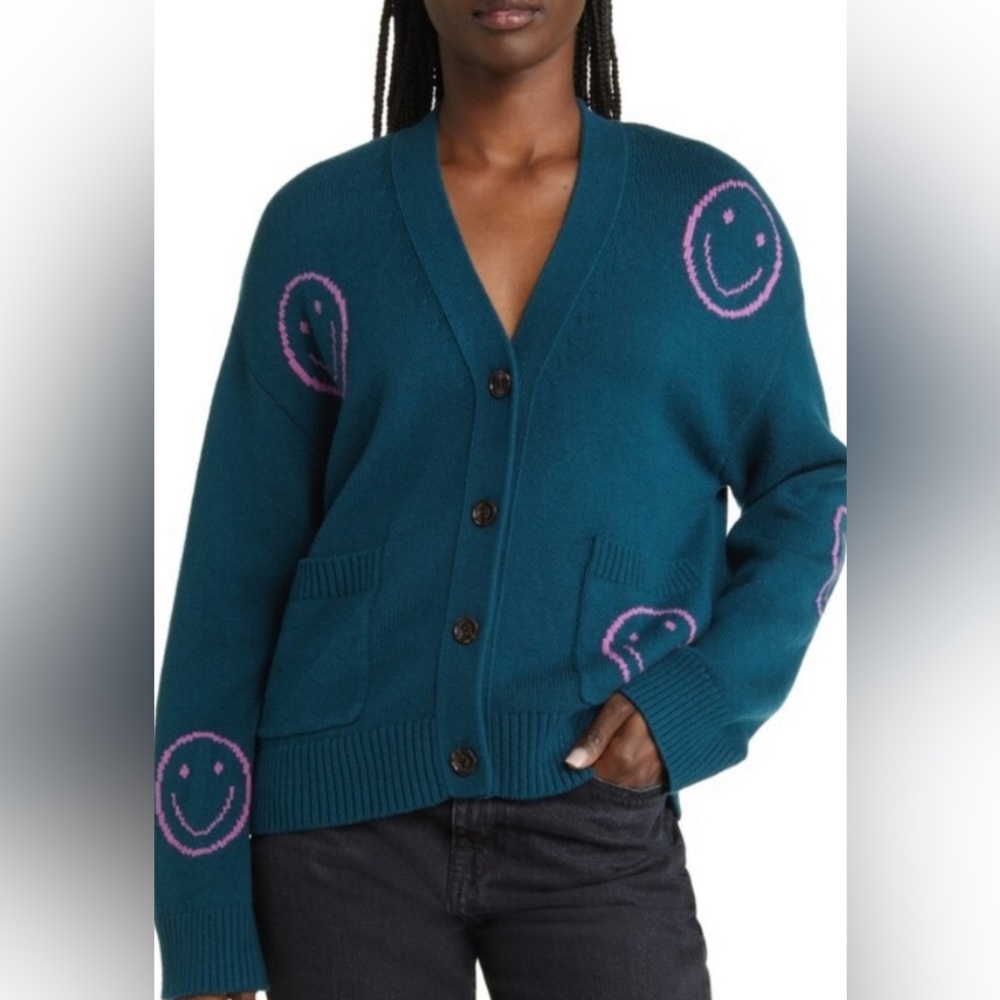 Rails Reese Intarsia Smiley Cardigan
